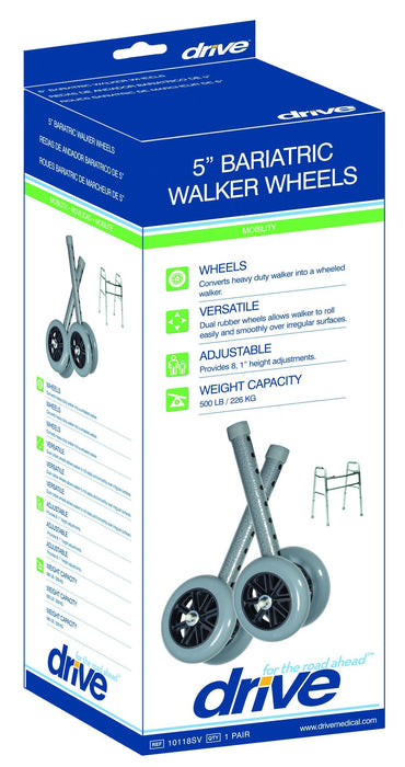 Drive / DeVilbiss Healthcare 5" Bariatric Walker Wheels - Walker Wheels, Heady-Duty - 41035