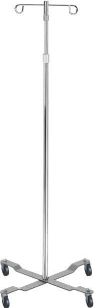 Drive / DeVilbiss Healthcare Economy IV Poles - Economy 2-Hook, 4-Leg IV Pole, Silver Vein - 13033SV