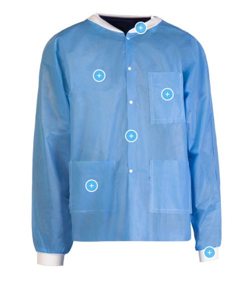 Lab Jacket, Multilayer, Blue, Size L