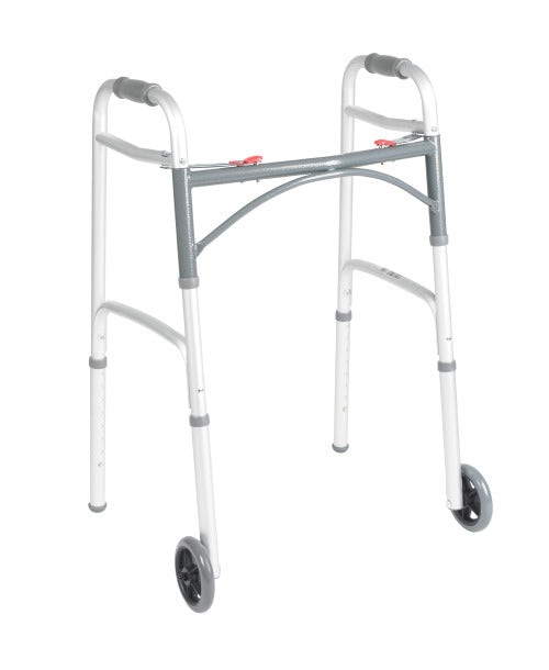 Drive / Devilbiss Deluxe Folding Walkers - Deluxe Walker, Folding, Assembled, 5" Wheel - 10210-4ASM