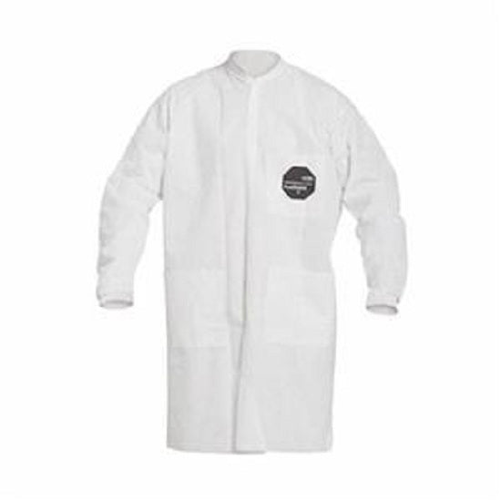 DuPont Proshield Basic Disposable Lab Coats - Proshield Frock with 3 Pockets and Knit Cuffs, White , Size 2XL - PB219SWH2X003000