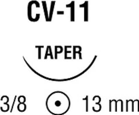 Medtronic USA Black Sofsilk Sutures - Sofsilk Suture, Black, Size 4/0, 30", CV-11 Needle - VS-891