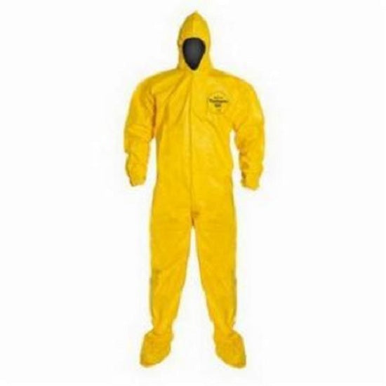 DuPont Tychem 2000 Coveralls - Tychem 2000 Coverall with Hood and Socks / Boots, Yellow, Size 3XL, Berry Compliant - QC122BYL3X0012BN