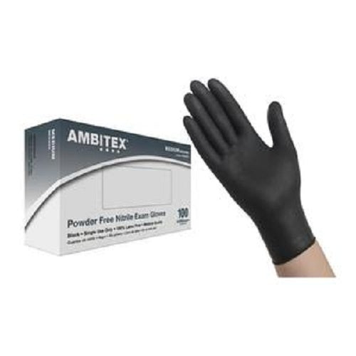 Cardinal Health Ambitex Nitrile Exam Glove Heavyweight, X-Large, 6mil Thick, Black- Box of 100