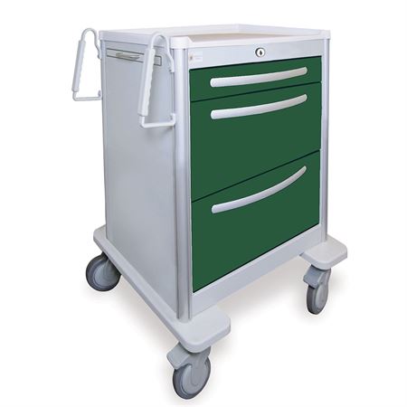 Med Jr. Aluminum Cart 3-Drawer with Lever Lock - 36"H