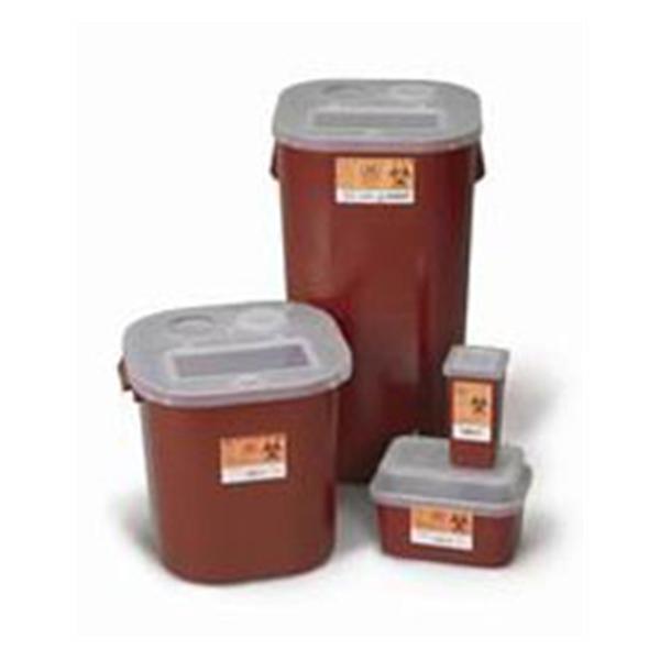 Medegen Medical Products Container Sharps 2gal Large PP Translucent Red/Black 10/CA