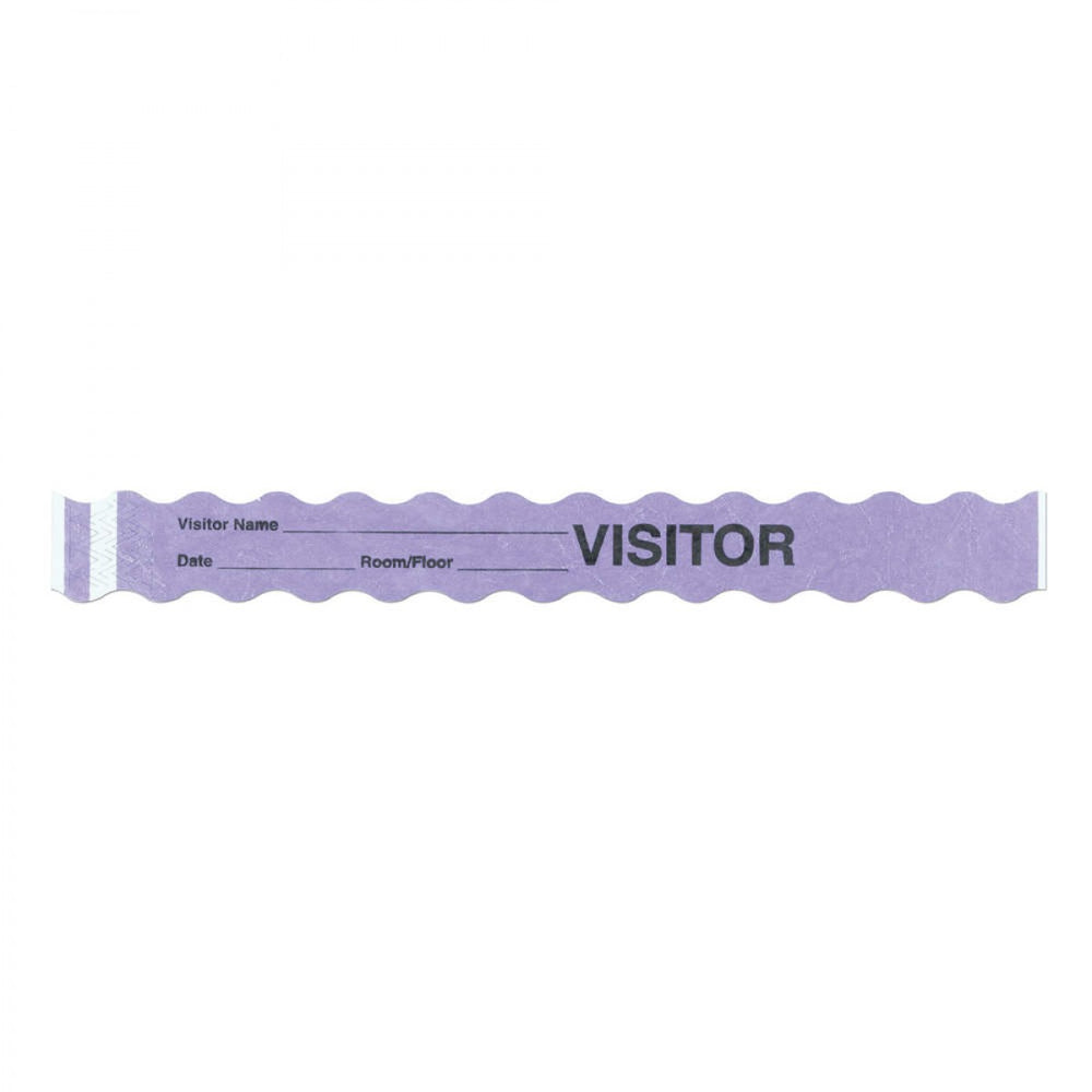 Short Stay Write-On Wristband Tyvek 1" X 10" Adult/Pedi Lavender - 1000 Per Box