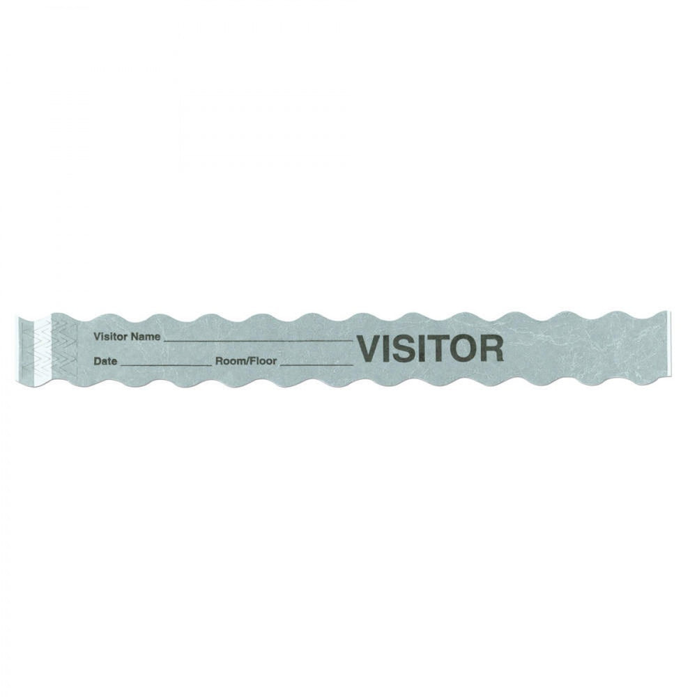 Short Stay Write-On Wristband Tyvek 1" X 10" Adult/Pedi Gray - 1000 Per Box