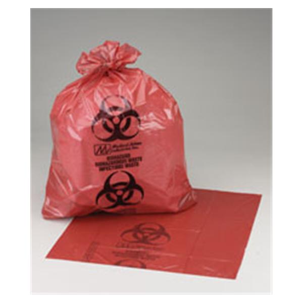 Medegen Medical Products Bag Biohazard 30x36" 20-30gal StrSl LDPE Rd/Blk 1mil Symbl 250/Ca