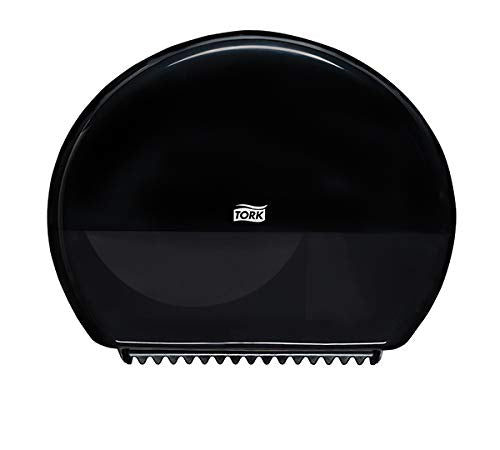 Essity Tork Mini Jumbo Bath Tissue Roll Dispensers - Mini Jumbo Bath Tissue Roll Dispenser with Reserve, Black - 555028A