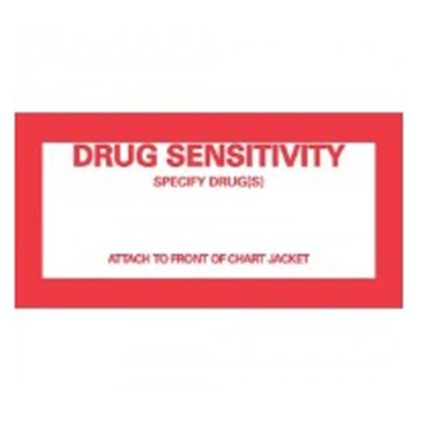 TimeMed a Div of PDC Label Drug Sensitivity 2-1/4x4-1/2" Removable White 1000/pk