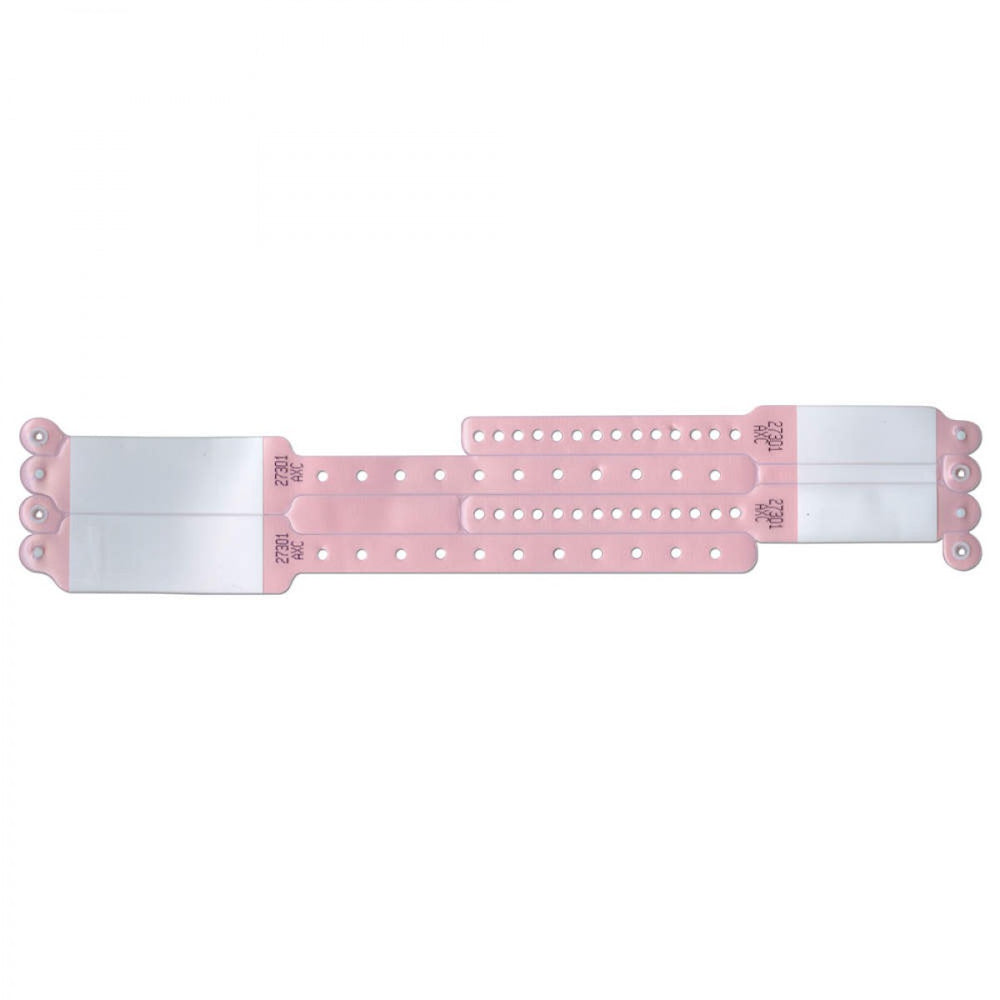 Speedi-Print Imprinter Wristband Vinyl X 9-1/4" L X 1" H (Adult) 6 -1/2" L X 3/4" H (Infant) Pink - 400 Per Box