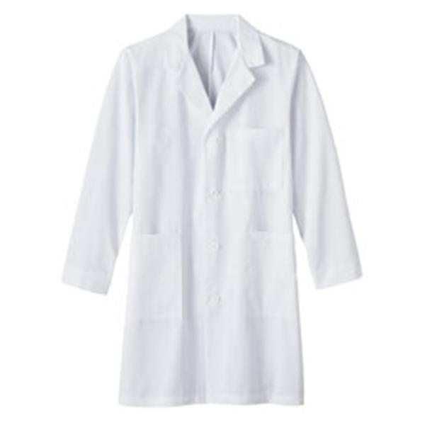 White Swan Uniform Lab Coat 65% Polyester / 35% Cotton META Mens White Sz 58 38" Ea