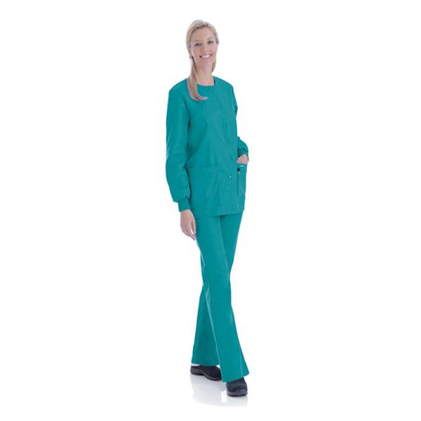 Landau Uniforms  Jacket Warm-Up 65% Polyester / 35% Cotton Womens Teal Sm 4Pckt Ea