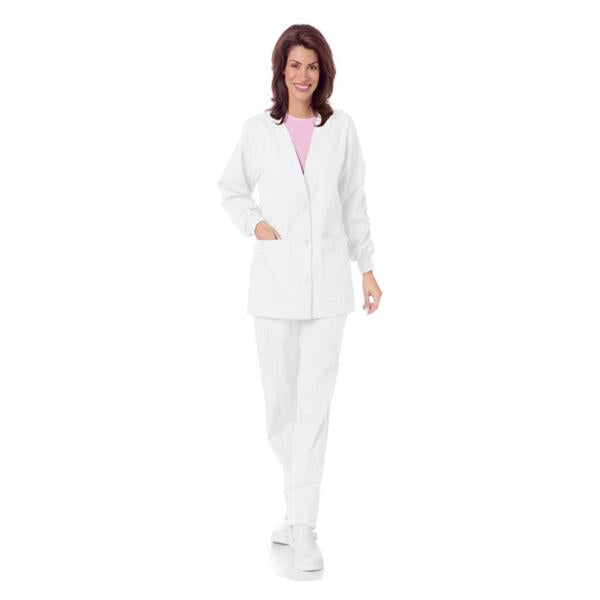 Landau Uniforms  Cardigan Warm-Up 65% Polyester / 35% Cotton W Wht 5XL 5Pckt Ea