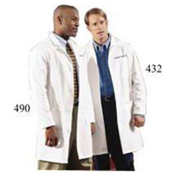 Fashion Seal Lab Coat X-Long 65% Polyester / 35% Cotton Mens Wht Sz 44 45" Ea