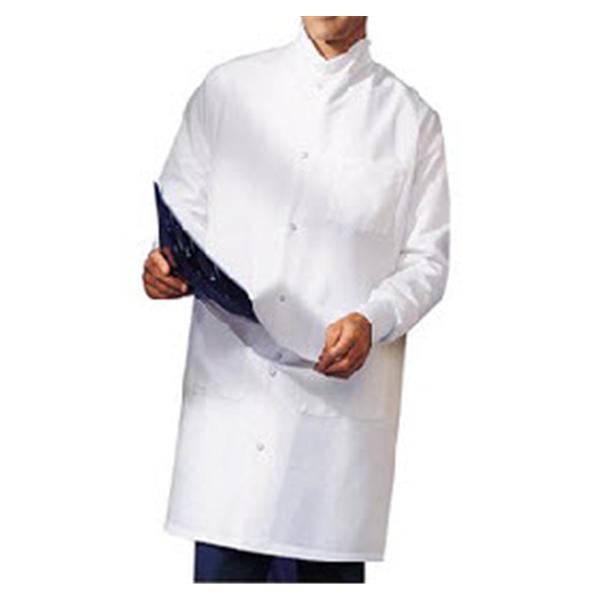 Landau Uniforms Landau Barrier Lab Coat - Unisex Barrier Lab Coat, White Pinstripe, Size M - 9131 WWG MED