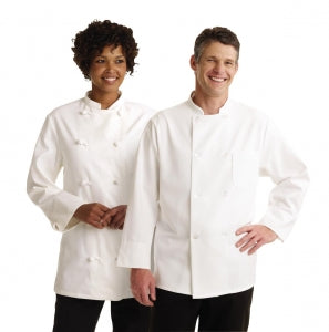 Medline Knot Button Chef Coats - DBD-COAT, CHEF, LONG SLEEVE, WHITE, 44 - 335ERS44