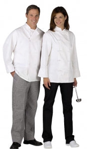 Medline Knot Button Chef Coats - Long-Sleeve Chef's Coat, White, Size 58 - 335ERS58