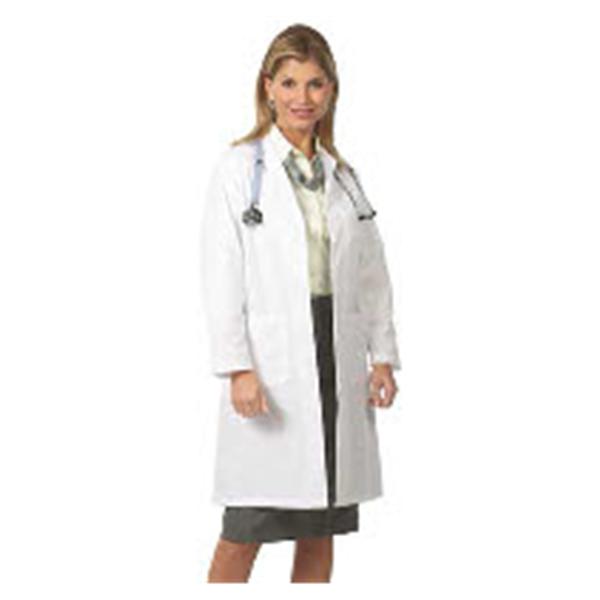 Fashion Seal Lab Coat Trdtnl Lngth Poly/Ctn W Wht Sz 14 39.5" Ea