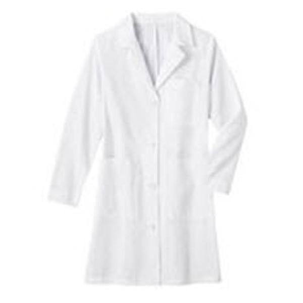 White Swan Uniform Lab Coat Full Length 100% Cotton Twill META W Wht Sz 12 38" Ea