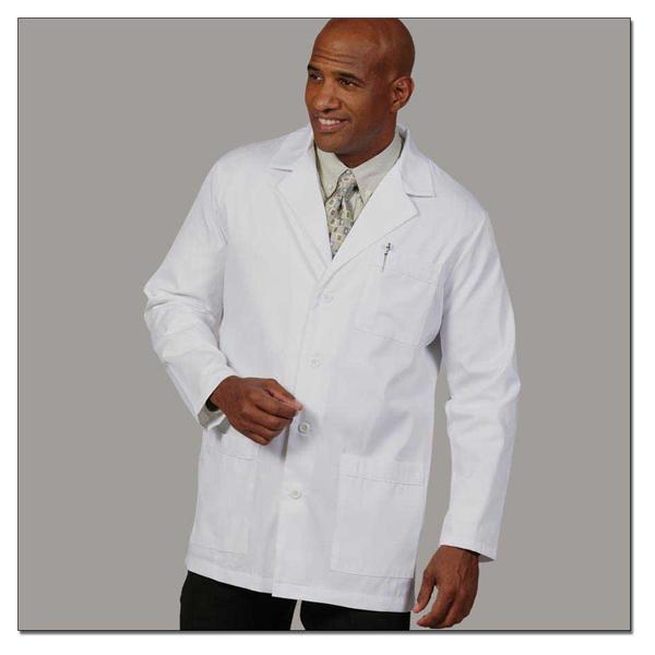 Fashion Seal Lab Coat Short 65% Polyester / 35% Cotton Mens White Sz 40 34" Ea