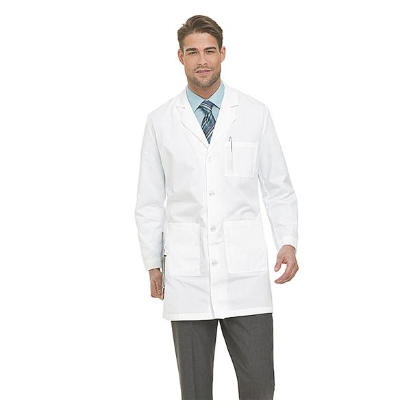 Landau Uniforms  Lab Coat Kn Lgnth 65% Polyester / 35% Cotton M Wht Sz 40 37" Ea