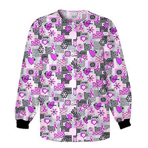 Scrub HQ Jacket Warm-Up Poly/Ctn Cherokee W Prnt Sm 3Pkt Ea