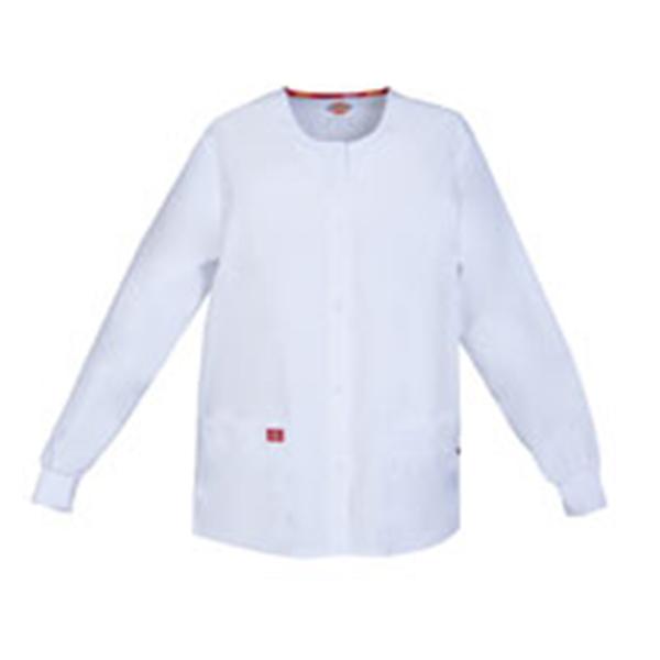 Dickies Jacket Warm-Up 55% Cotton / 45% Polyester Womens Wht Lg 2Pckt Ea