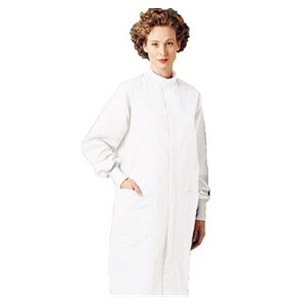 Landau Uniforms  Lab Coat Barrier Lng Poly/Crbn Unsx Wht XL 43 in Ea