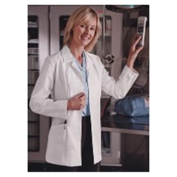 White Swan Uniform Lab Coat Jacket Fundamentals Womens White 8 Ea