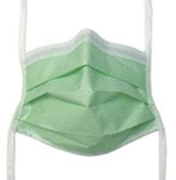 Precept Medical Products Fog Shield Surgical Mask Pleated Tie Closure One Size Fits Most Green Diamond - 65 3320