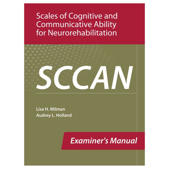 Patterson Medical SCCAN: Scales of Cognitive and Communicative Ability for Neurorehabilitation