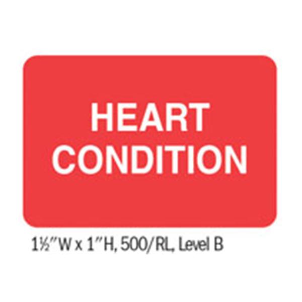 Office Supplies & Practice Mkt Label Chart Heart Condition1"x1-1/2" 500/Rl