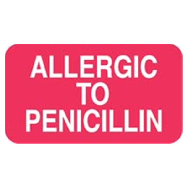 Office Supplies & Practice Mkt Chart Label Allergic PenicillnRed 250/Rl