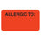 IFS Filing Systems  Chart Label-Allergic To:Red 250/Rl