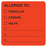 Office Supplies & Practice Mkt Chart Label-Allergic To:Fl Red 250/Rl