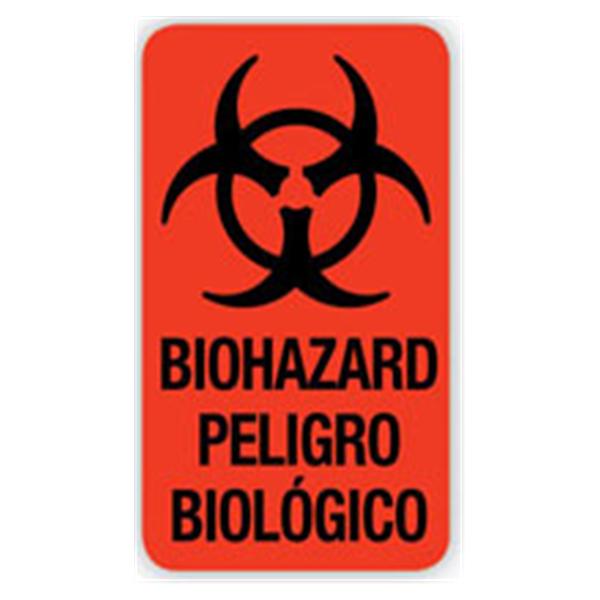 Office Supplies & Practice Mkt Label Biohazard Red Fluorescnt7/8Wx1/2H 500/Rl