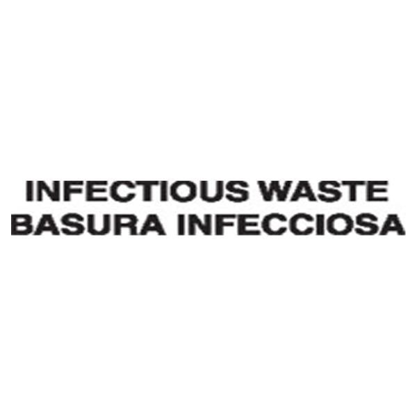 Rubbermaid Label Informational Infectious Waste Bilingual Ea