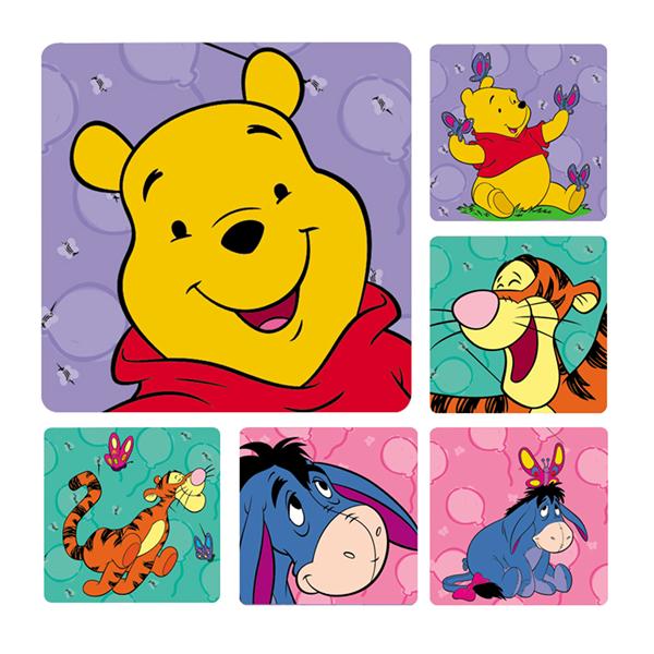 Office Supplies & Practice Mkt Stickers 2.5 in x 2.5 in Pooh & Friends Assorted 100/Rl