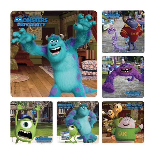 Office Supplies & Practice Mkt Stickers 2.5 in x 2.5 in Monsters University Assorted 100/Rl