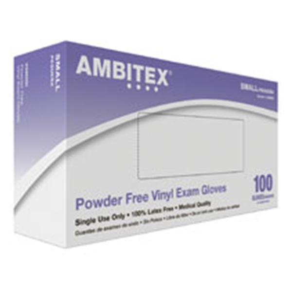 Tradex International Gloves Exam Ambitex Powder-Free Vinyl Latex-Free Sm Clear 100/Bx, 10 BX/CA (VSM200)