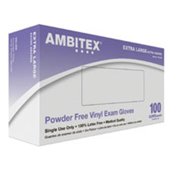 Tradex International Gloves Exam Ambitex Powder-Free Vinyl Latex-Free XL Clear 100/Bx, 10 BX/CA (VXL200)