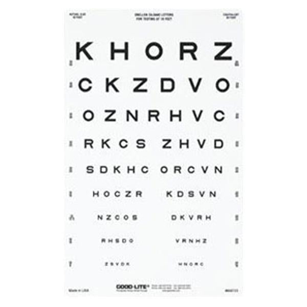 Good-Lite Chart Vision Testing 10' Testing Distance 14x9" EA (600723)