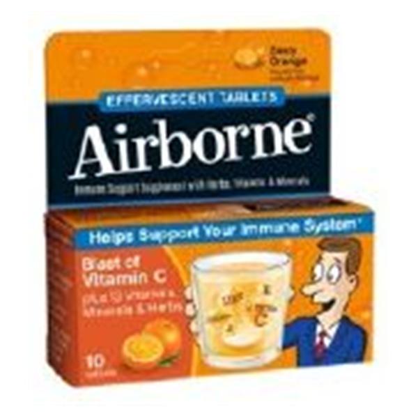 RB Health US  Airborne Tablets Effervescent Zesty Orange 10/Pk, 72 PK/CA (647865100010)