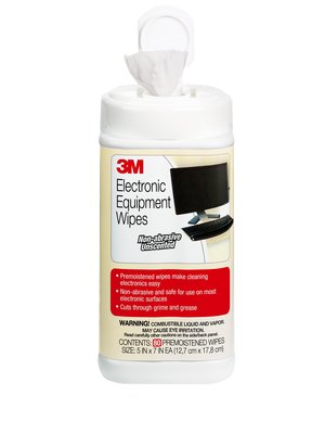 3M Healthcare Antistatic Wipes - Electronic Equipment Cleaning Wipes, White, 5-1/2" x 6-3/4", 80/Canister - CL610