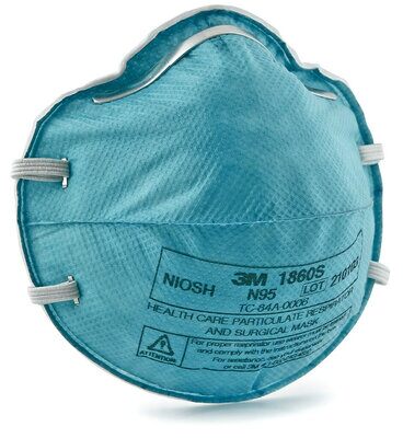 3M Healthcare N95 NIOSH Respirator Mask - N95 NIOSH-Approved Respirator Mask, Size M, VA Puerto Rico Only - 1860