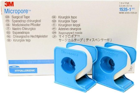 3M Micropore PAPER TAPE WITH DISPENSER 1 Inch 3MDISP