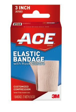 3M Healthcare ACE Elastic Bandage w / Hook Closur - BANDAGE, ACE, ELASTIC, W/HOOK CLOSURE, 3IN - 207603