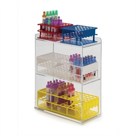 Vertical Tube Rack Organizer 4" - Cell Dimensions are 4.374"W x 9.625"D x 5.5"H